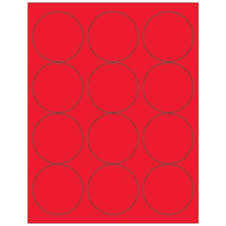 Bsc Preferred 2-1/2'' Fluorescent Red Circle Laser Labels, 1200PK BUY00019321